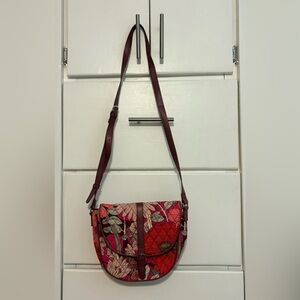 Vera Bradley Floral Pink and Red Crossbody Bag